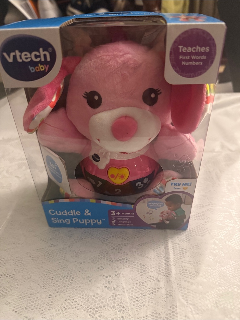 VTech Baby Pink Cuddle & Sing Puppy — Interactive Learning Plush